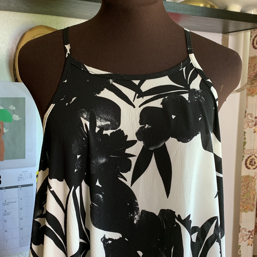 Final Touch Black and White Asymmetrical Dress